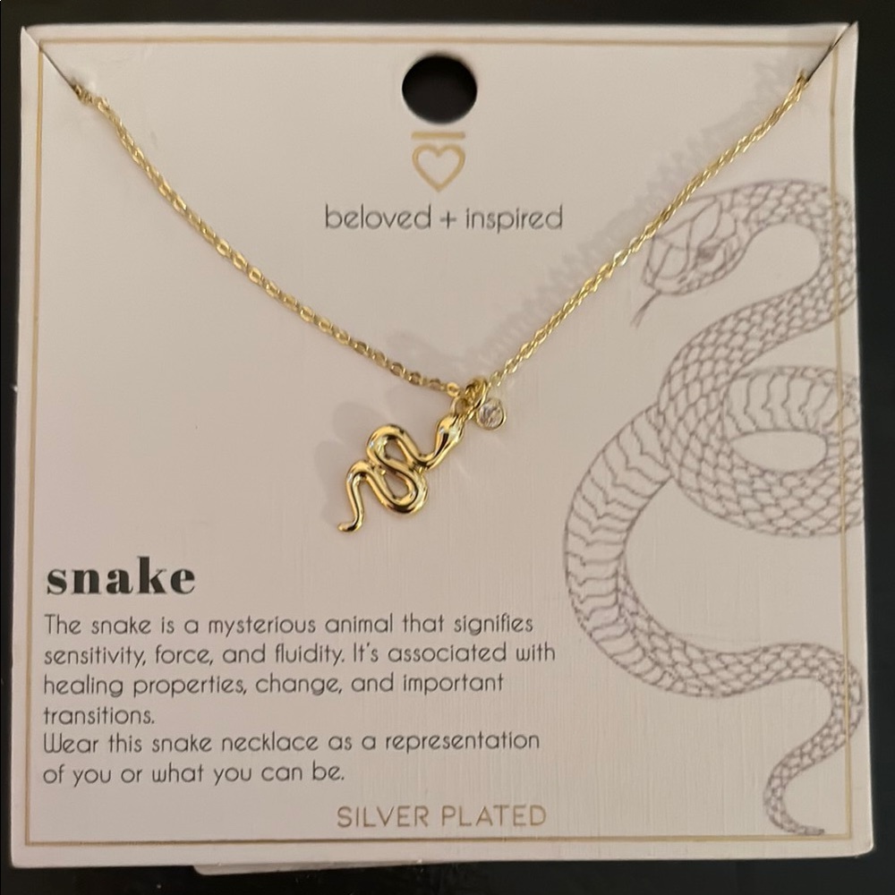 Gold Minimalist Snake Charm Necklace